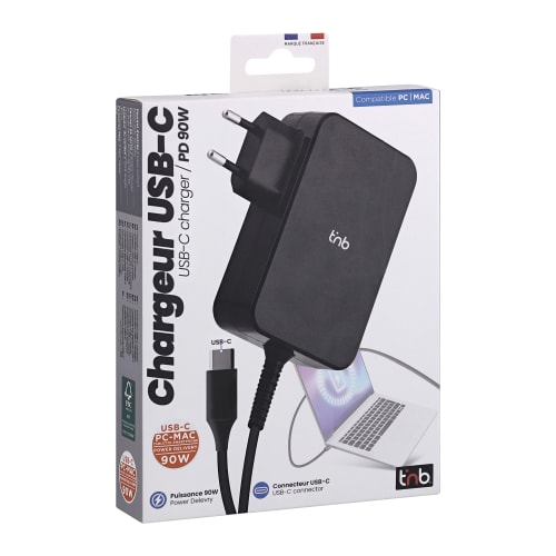 Chargeur universel 90W USB-C - Accessoire PC portable T'nB - 1