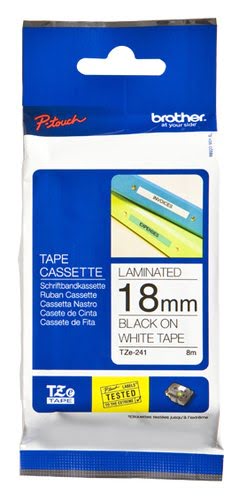 Brother Tape/18mm black on white f P-Touch TZE