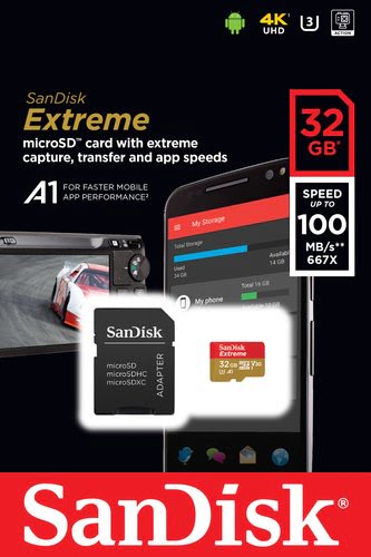 Sandisk microSDHC 32GB+SD Adap+Resc (BPU SDSQXAF-032G-G) - Carte mémoire - 4