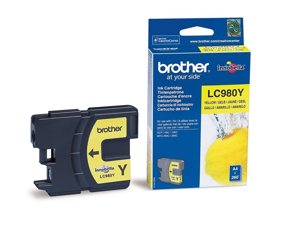 Cartouche LC980Y Jaune pour imprimante Jet d'encre Brother - 0