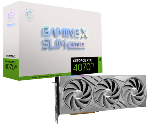 image produit MSI GeForce RTX 4070 Ti GAMING X SLIM WHITE 12G Grosbill