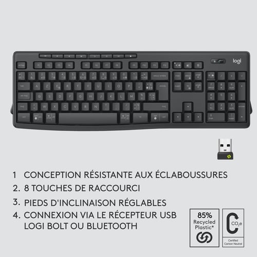 Logitech MK370 Combo for Business - Pack Clavier/Souris - 8