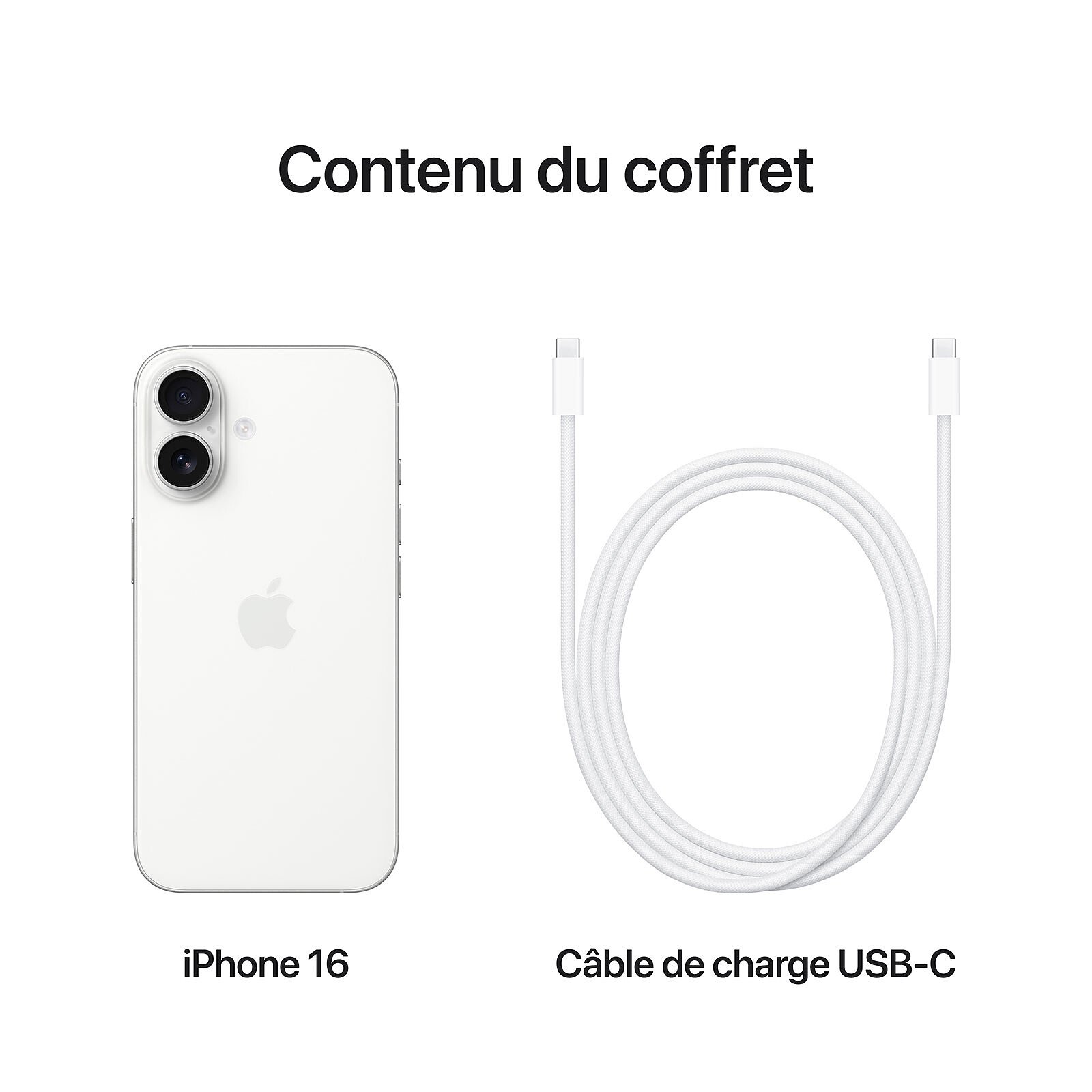 Apple iPhone 16 128Go - Blanc - Téléphonie Apple - grosbill.com - 1