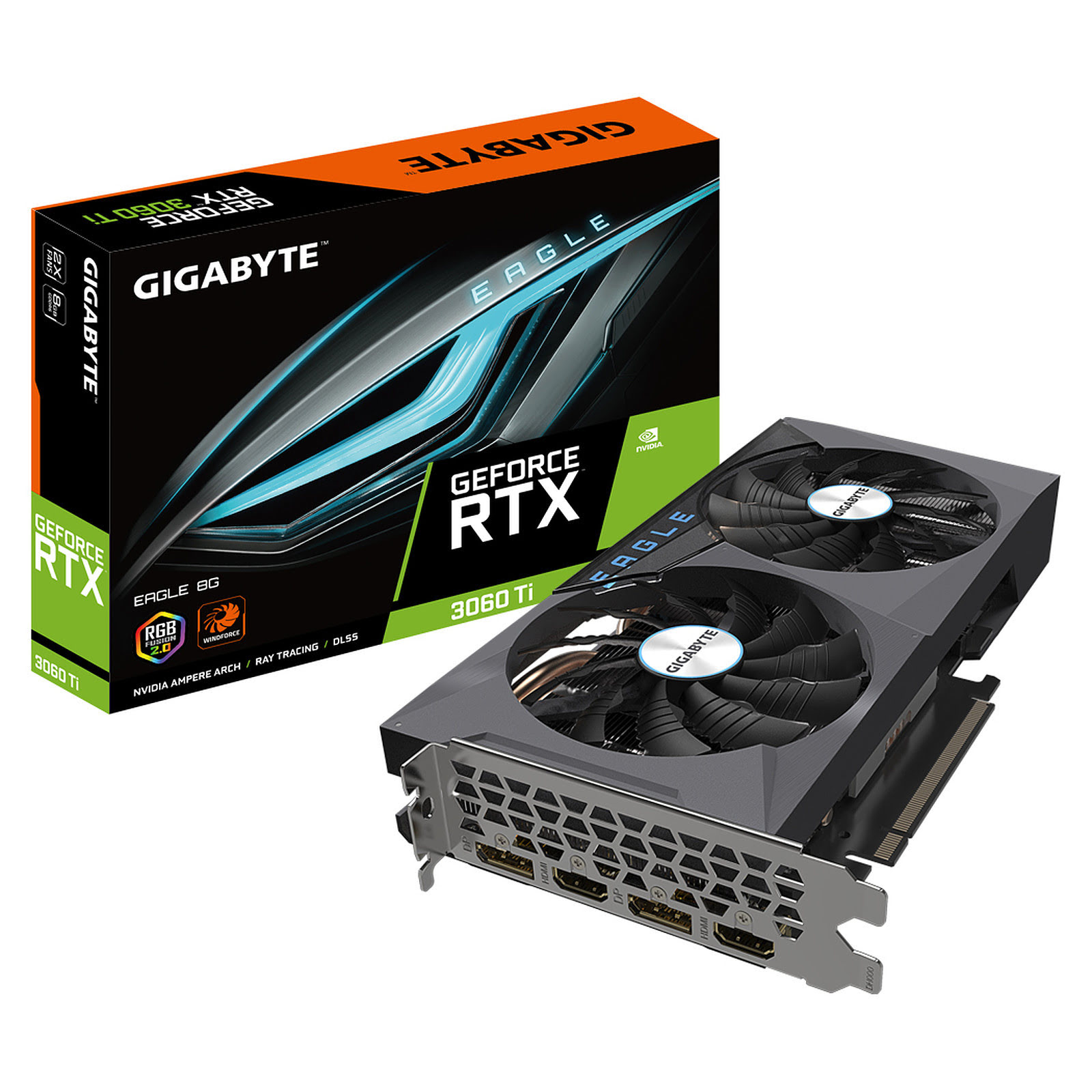 Gigabyte RTX 3060Ti EAGLE 8G LHR  - Carte graphique Gigabyte - 0