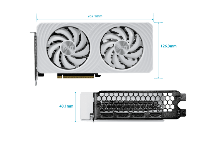 Palit GeForce RTX 5060Ti 8Go Blanc OC  - Carte graphique Palit - 1