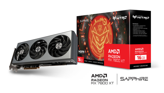 image produit Sapphire Nitro+ Radeon RX 7800 XT GAMING OC 16GB	 Grosbill