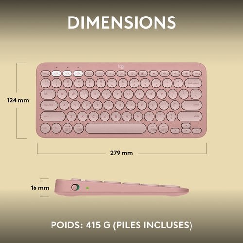PEBBLE KEYS 2 K380S TONAL ROSE - Achat / Vente sur grosbill.com - 15