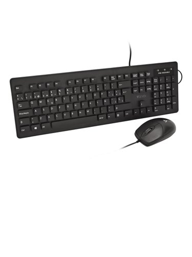 V7 Ensemble clavier et souris antimicrobien lavable, USB, optique, IP68Spec, étanche Noir