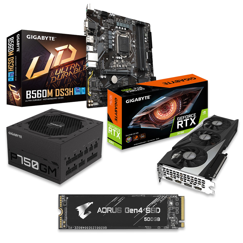 Pack CM B560+SSD 500G+Alim 750+RTX 3060 LHR - grosbill.com - 0