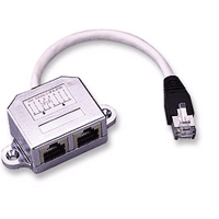 Doubleur blindé droit M-F-F Connectland pour cable reseau internet RJ45