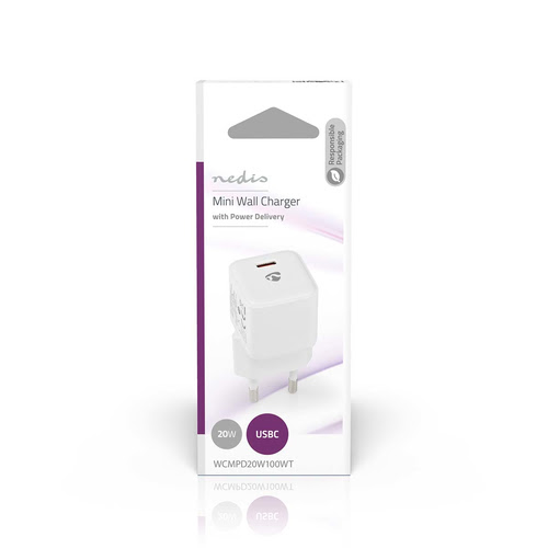 Chargeur mural USB-C/20W/Charge Rapide   - Accessoire téléphonie Nedis - 5