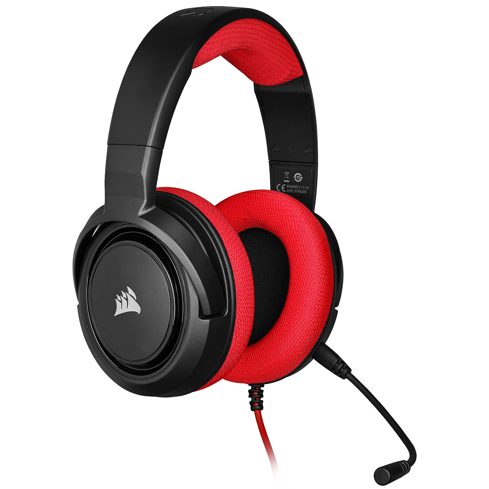 Corsair HS35 Red Stereo Noir - Micro-casque - grosbill.com - 3