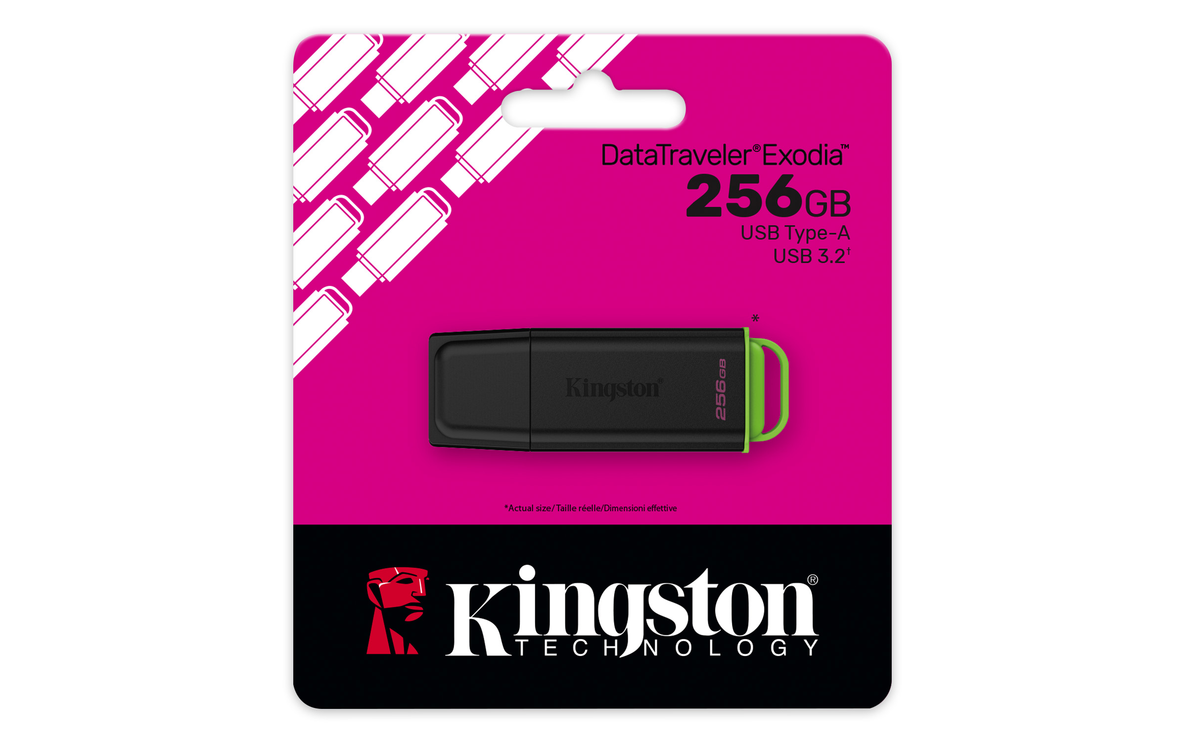 Kingston - USB 3.2 Gen 1 256GB Black/Green - Clé USB Kingston - 1