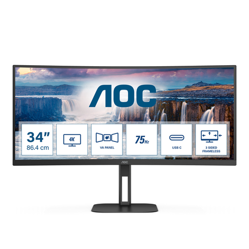 AOC 34 pouces  CU34V5C/BK - Ecran PC AOC - grosbill.com - 0