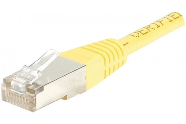 Patch RJ45 cat6 FTP 30cm Jaune - Connectique réseau - grosbill.com - 0