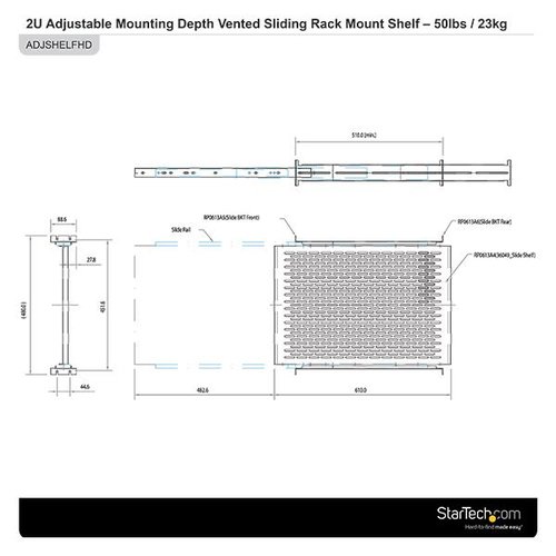 2U Sliding Vented Rack Mount Shelf - Achat / Vente sur grosbill.com - 4