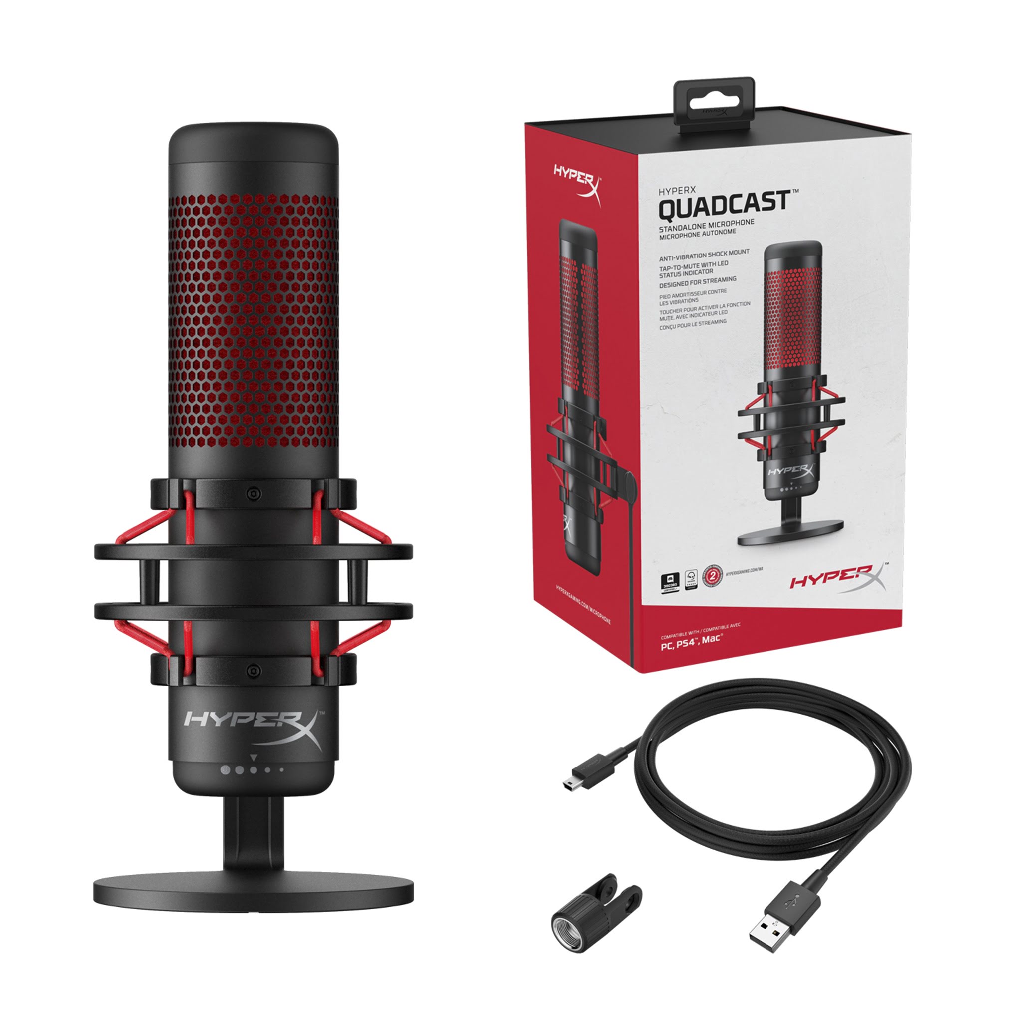 HyperX QuadCast S (4P5P7AA) - Achat / Vente Accessoire Streaming / Vlogging  sur grosbill.com - 3