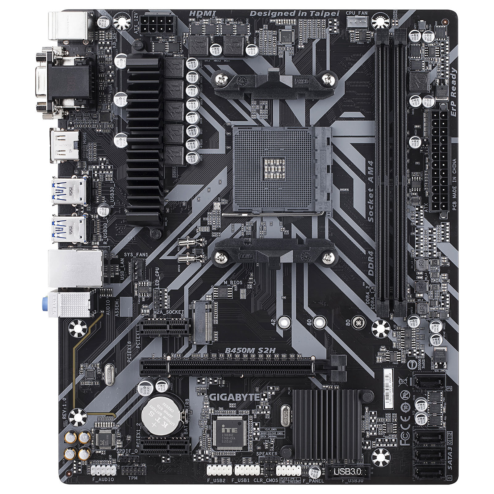 Gigabyte B450M S2H Micro-ATX  - Carte mère Gigabyte - grosbill.com - 4