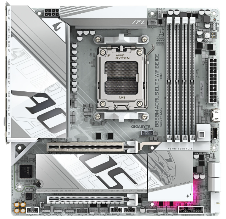 Gigabyte B850M AORUS ELITE WIFI6E ICE Micro-ATX  - Carte mère - 2