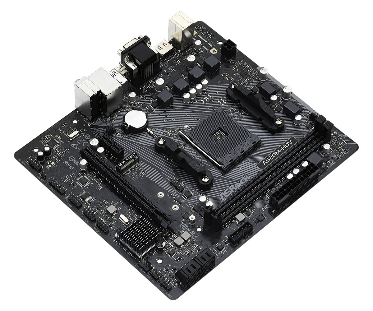 ASRock A520M-HDV Micro-ATX  - Carte mère ASRock - grosbill.com - 2