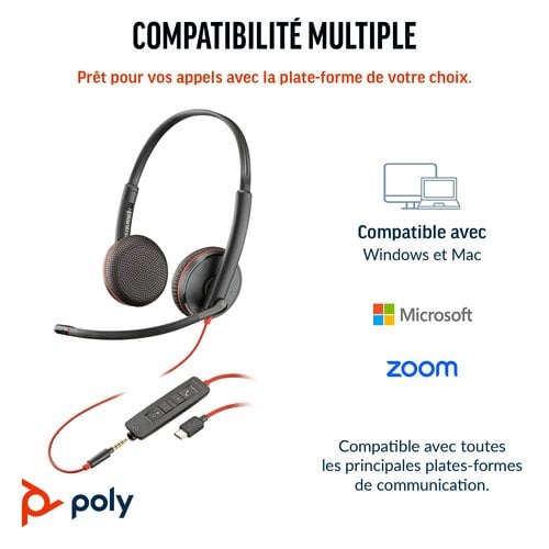 POLY BW C3225 STEREO USB-C HS - Achat / Vente sur grosbill.com - 4