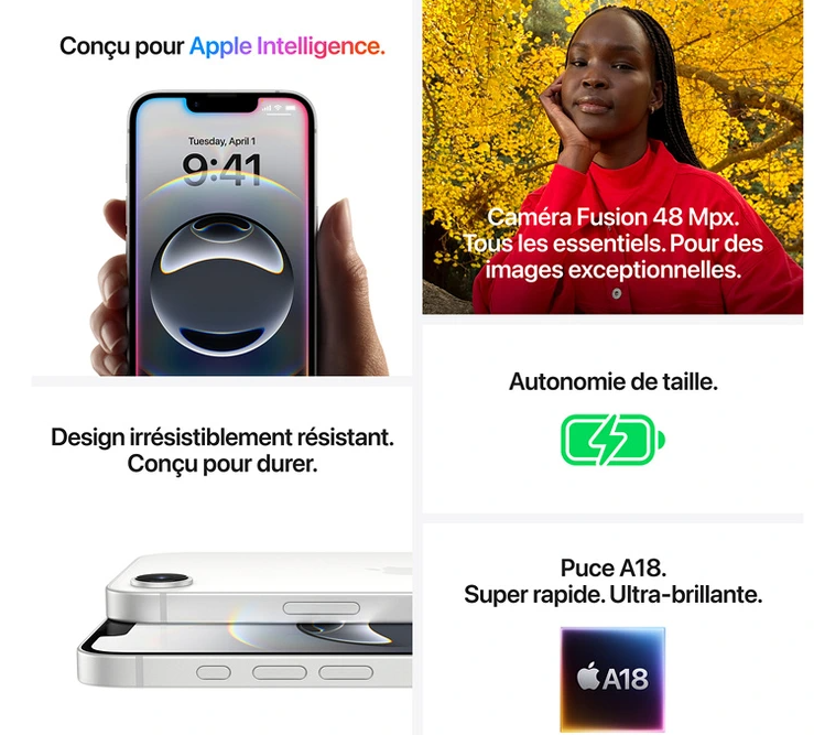 Apple iPhone 16e 128GB - Noir - Téléphonie Apple - grosbill.com - 5