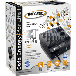 Grosbill Onduleur Infosec Z1 - Zenergy Cube EX 600VA Haute Frequence SCHUKO