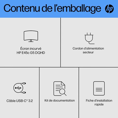 E45C G5 44.5IN DQHD 51200X1440 - Achat / Vente sur grosbill.com - 8