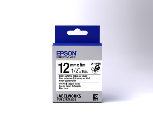 Epson TAPE LK-4WBQ IRON ON BLK-/WH - Achat / Vente Consommable imprimante sur grosbill.com - 1