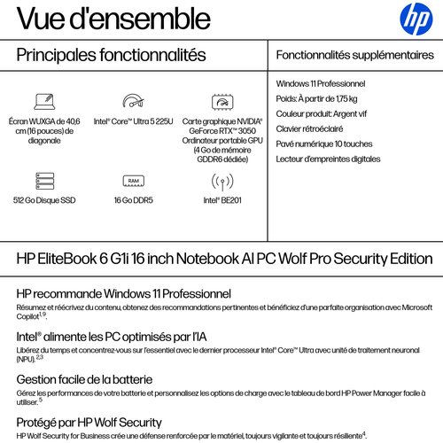 ELITEBOOK 6 G1 U5-225U - Achat / Vente sur grosbill.com - 3