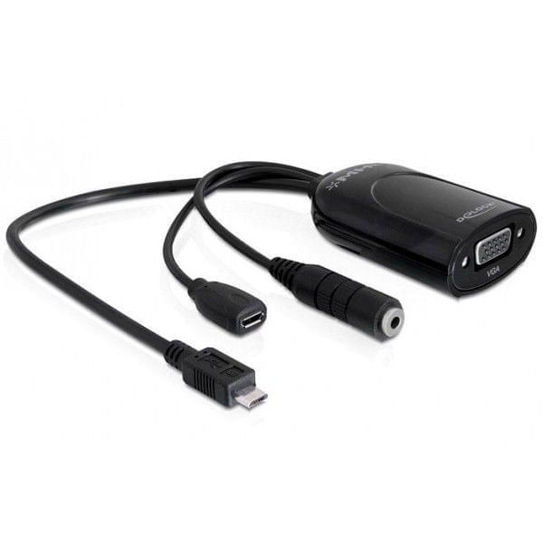 Adaptateur Adapt. MHL MicroUSB M to VGA F/MicroUSB F/Jack - Accessoire téléphonie Grosbill - 0