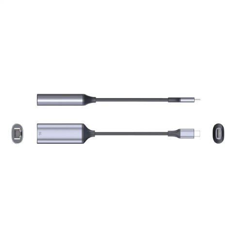 Convertisseur USB-C vers RJ45 - 0,13m - Gris - Connectique réseau - 1