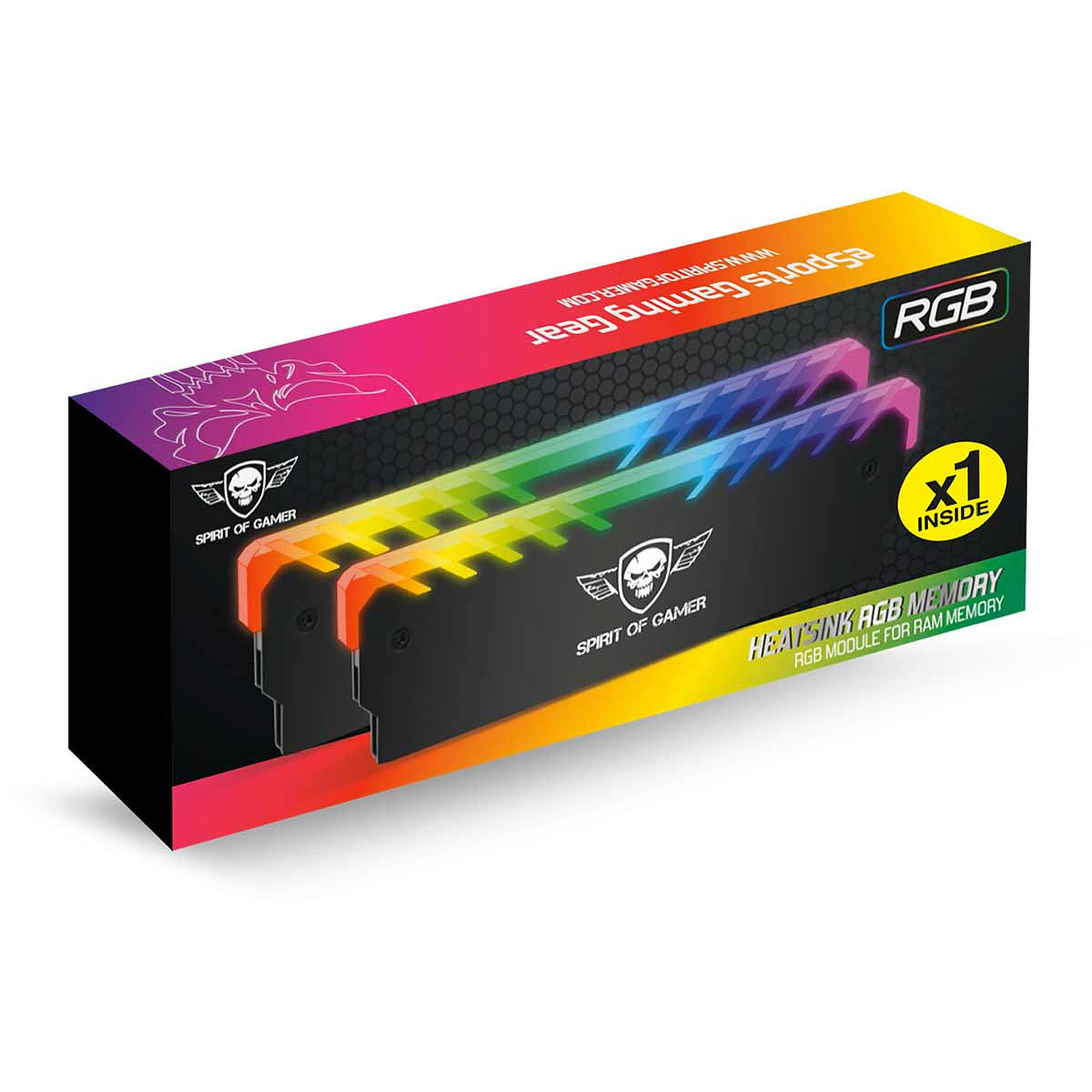 Spirit Of Gamer Kit dissipateur RGB Adressable pour mémoire RAM  (SOG-MEM-RGB) - Achat / Vente Accessoire mémoire PC sur grosbill.com - 1