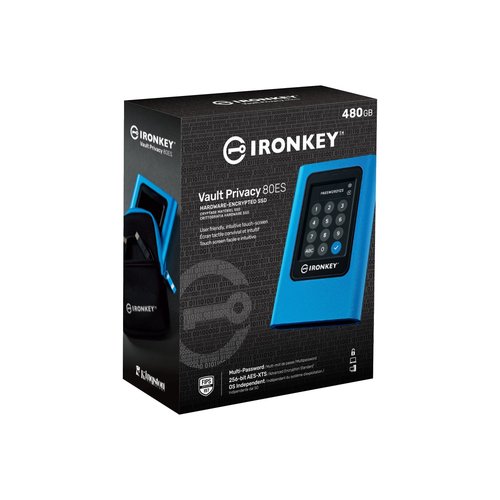 Kingston IronKey Vault Privacy 80 USB-C 3.2 480Go (IKVP80ES/480G) - Achat / Vente Disque SSD externe sur grosbill.com - 2