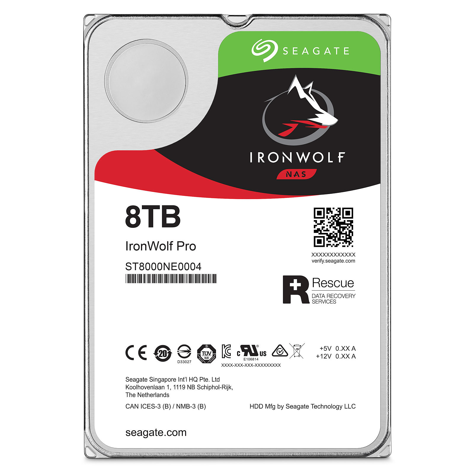 Seagate 8To SATA III 256Mo IronWolf PRO ST8000NE0004 - Disque dur 3.5" interne - 0