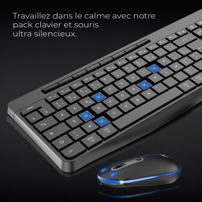 Advance R-TYPE Combo Noir Sansfil/RGB/Batterie/IPX4/WinMac - Pack Clavier/Souris - 4
