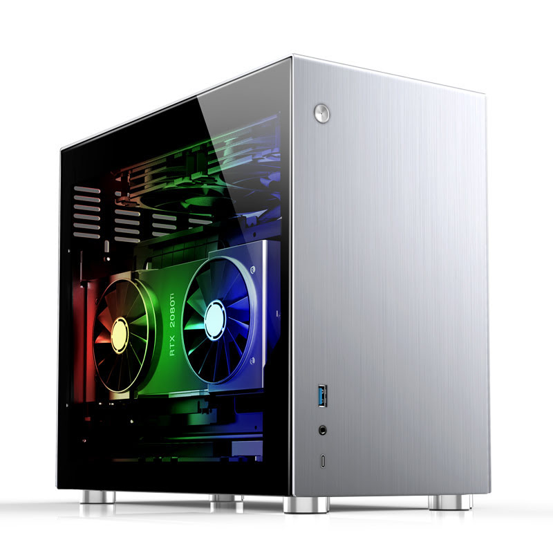 Jonsbo V10 TG Silver Gris - Boîtier PC Jonsbo - grosbill.com - 0