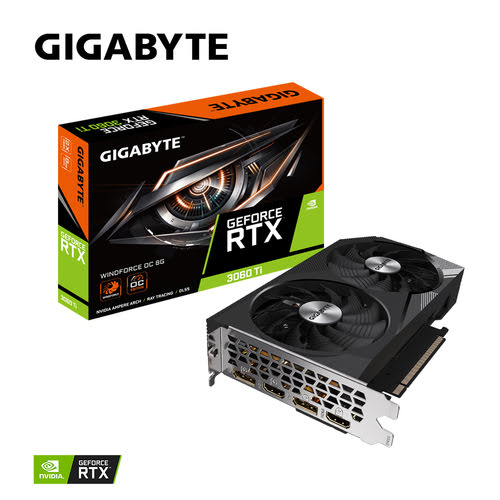 Gigabyte RTX 3060Ti WindForce OC 8G  - Carte graphique Gigabyte - 1