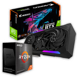 image produit  Pack AMD Ryzen 7 5800X + Gigabyte AORUS RTX3070 TI MASTER 8G LHR Grosbill