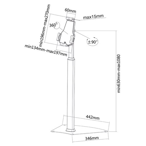 NewStar Tablet Floor Stand fits most 7.9 - Achat / Vente sur grosbill.com - 2