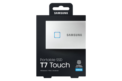 Samsung Portable T7 Touch 500Go USB3.2 Gen.2 Silver (MU-PC500S/WW) - Achat / Vente Disque SSD externe sur grosbill.com - 6
