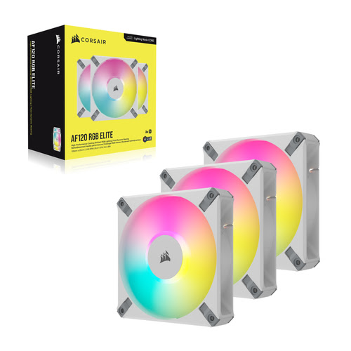 Corsair iCUE AF120 Elite RGB 120mm Blanc(x3)-CO-9050158-WW - Ventilateur boîtier - 1