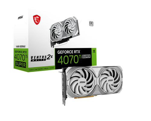 image produit MSI GeForce RTX 4070 Ti SUPER 16G VENTUS 2X WHITE OC Grosbill