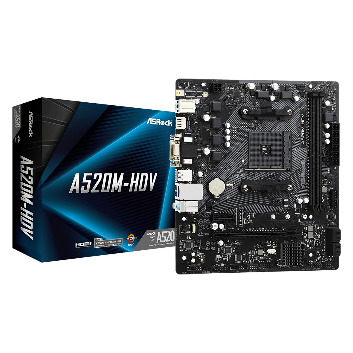 ASRock A520M-HDV Micro-ATX  - Carte mère ASRock - grosbill.com - 0