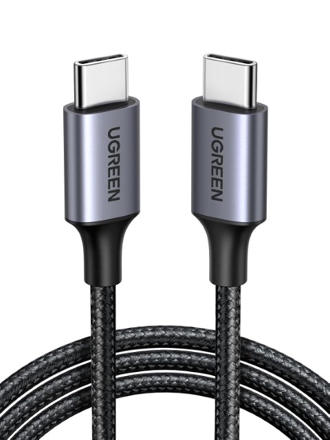 Câble USB-C mâle/mâle Nylon 60W - 1m - Noir - Connectique PC - 0