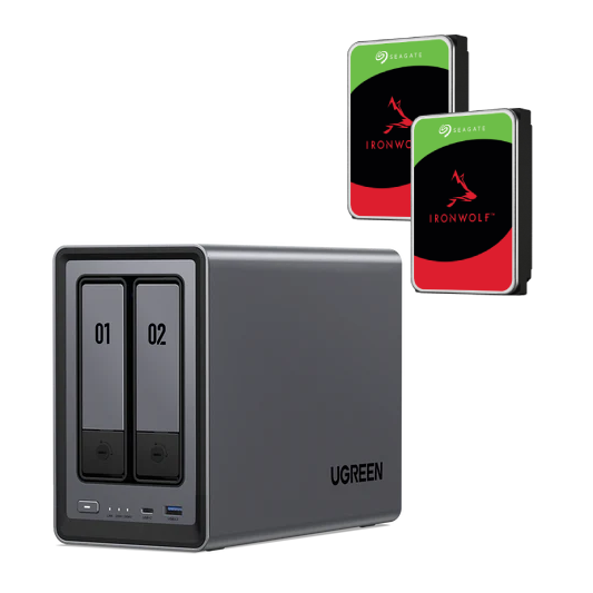 UGREEN DXP2800 - 2 Baies avec 2 disques 8To IronWolf# - Serveur NAS - 0