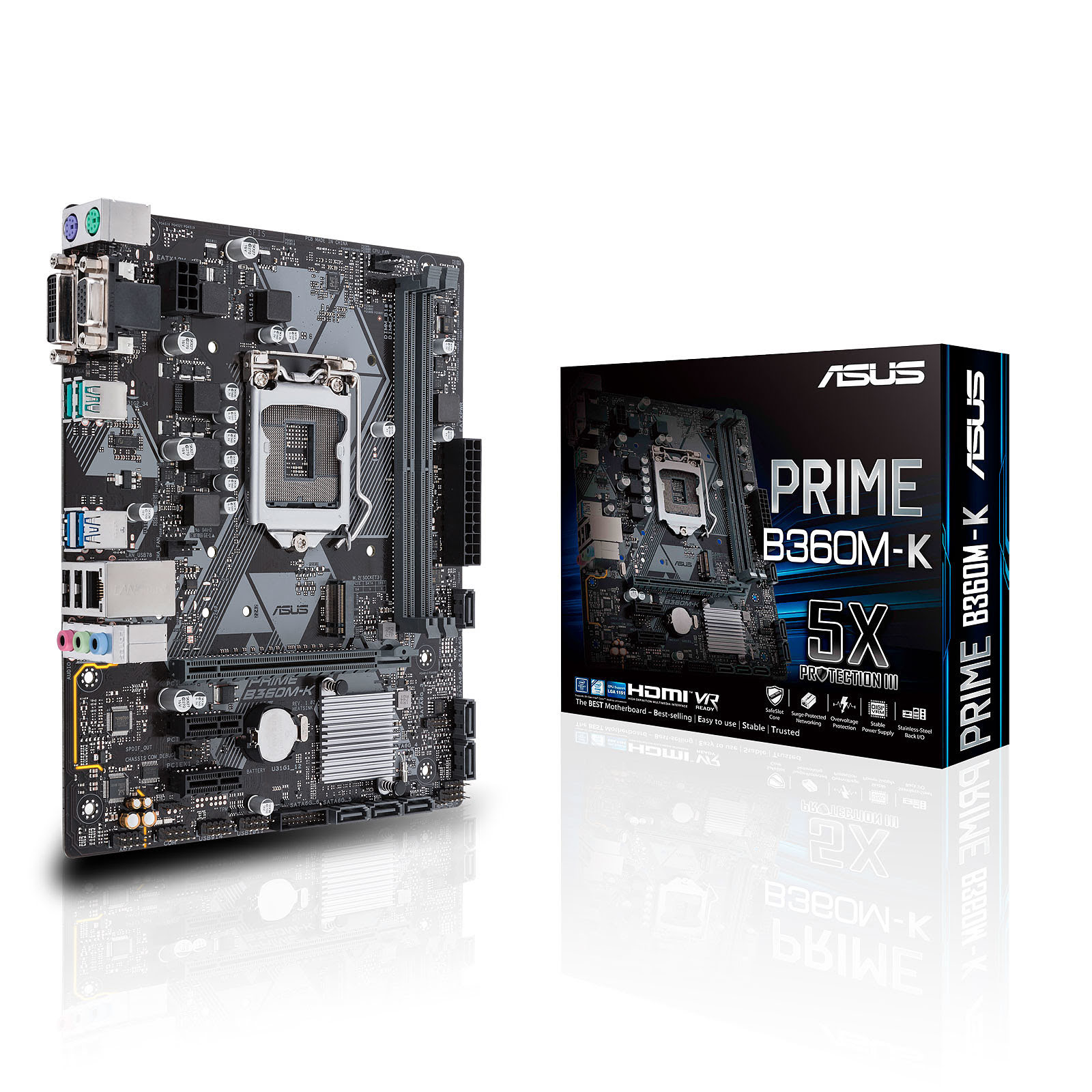 Asus PRIME B360M-K Micro-ATX  - Carte mère Asus - grosbill.com - 0