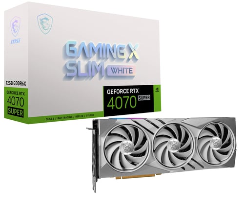 image produit MSI GeForce RTX 4070 SUPER 12G GAMING X SLIM WHITE Grosbill