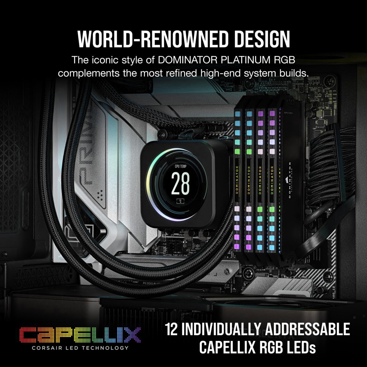Corsair Dominator Platinum RGB 32Go (2x16Go) DDR5 5600MHz - Mémoire PC Corsair sur grosbill.com - 2