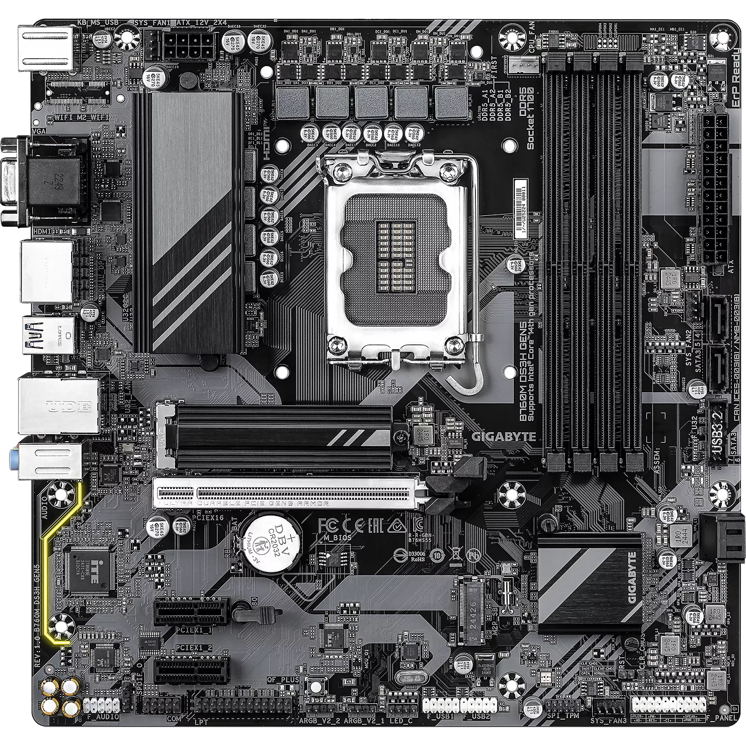 Gigabyte B760M DS3H GEN5 1.0 Micro-ATX  - Carte mère Gigabyte - 3